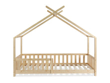 Load image into Gallery viewer, Minto Single Wooden House Bed Frame - Oak