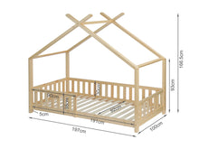 Load image into Gallery viewer, Minto Single Wooden House Bed Frame - Oak