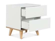 Load image into Gallery viewer, Hudson Wooden Bedside Table - White