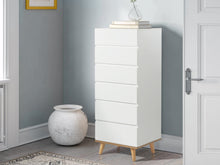 Load image into Gallery viewer, Hudson Wooden Slim Tallboy 6 Drawers - White