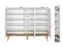 Load image into Gallery viewer, Hudson 3 Door Shoe Cabinet Storage Rack - White