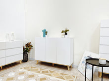 Load image into Gallery viewer, Hudson 3 Door Shoe Cabinet Storage Rack - White