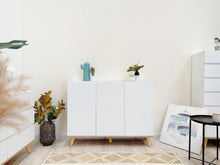 Load image into Gallery viewer, Hudson 3 Door Shoe Cabinet Storage Rack - White