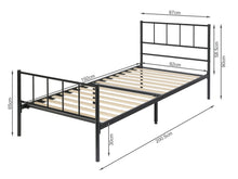 Load image into Gallery viewer, Keira Single Metal Bed Frame - Black