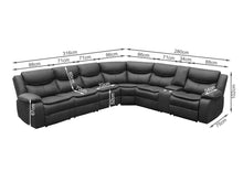Load image into Gallery viewer, Mandan Electric Recliner Corner Sofa - Black