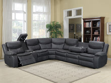 Load image into Gallery viewer, Mandan Electric Recliner Corner Sofa - Black