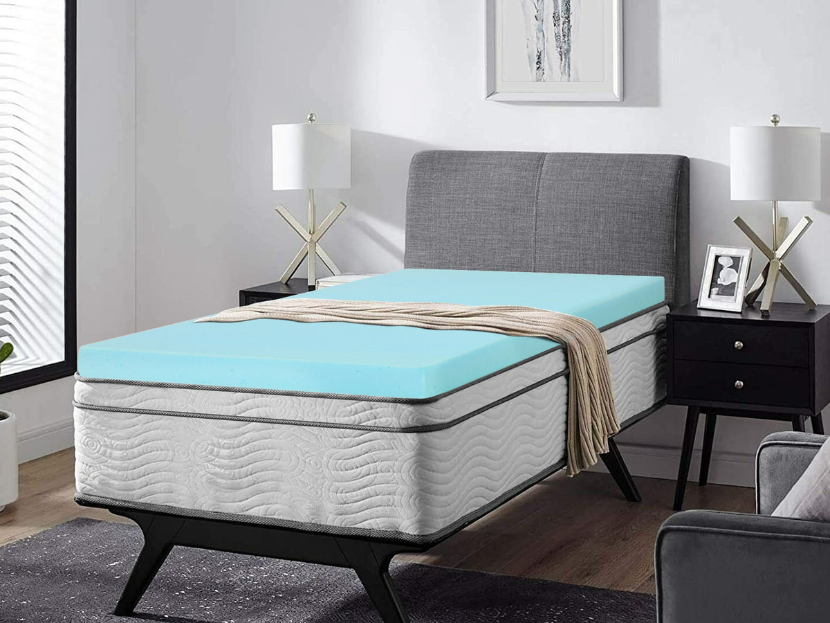 Comfort Plush Gel Memory Foam Mattress Topper Single