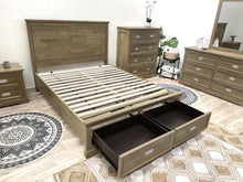 Load image into Gallery viewer, Hadley Solid Wood Queen Bed Frame with Storage - Emerland Grey