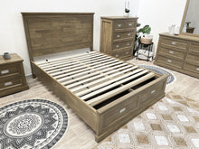 Load image into Gallery viewer, Hadley Solid Wood Queen Bed Frame with Storage - Emerland Grey