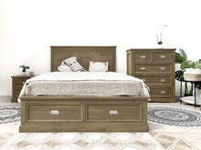 Load image into Gallery viewer, Hadley Solid Wood Queen Bed Frame with Storage - Emerland Grey