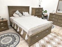 Load image into Gallery viewer, Hadley Solid Wood Queen Bed Frame with Storage - Emerland Grey