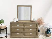 Load image into Gallery viewer, Hadley Solid Wood 6 Drawer Dresser with Mirror - Emerland Grey