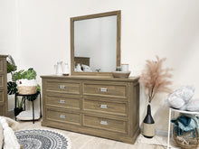 Load image into Gallery viewer, Hadley Solid Wood 6 Drawer Dresser with Mirror - Emerland Grey