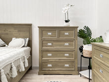 Load image into Gallery viewer, Hadley Solid Wood 5 Drawer Tallboy - Emerland Grey