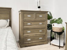 Load image into Gallery viewer, Hadley Solid Wood 5 Drawer Tallboy - Emerland Grey