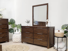 Load image into Gallery viewer, Jarvis Solid Wood 6 Drawer Dresser with Mirror - Caramel