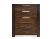 Load image into Gallery viewer, Jarvis Solid Wood 5 Drawer Tallboy - Caramel