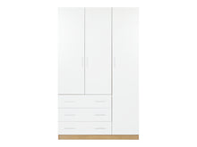 Load image into Gallery viewer, Harris 3 Door Wardrobe with 3 Drawers - Oak+White