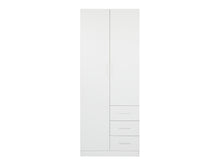 Load image into Gallery viewer, Tongass 2 Door Wardrobe with 3 Drawers - White