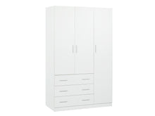 Load image into Gallery viewer, Tongass 3 Door Wardrobe with 3 Drawers - White