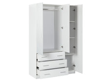 Load image into Gallery viewer, Tongass 3 Door Wardrobe with 3 Drawers - White