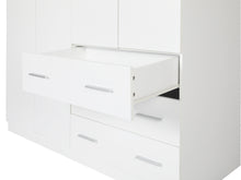 Load image into Gallery viewer, Tongass 4 Door Wardrobe with 3 Drawers - White