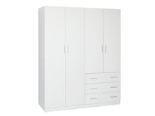 Load image into Gallery viewer, Tongass 4 Door Wardrobe with 3 Drawers - White