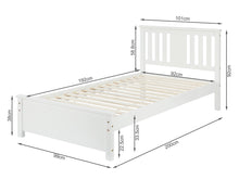 Load image into Gallery viewer, Castor Single Wooden Bed Frame - White