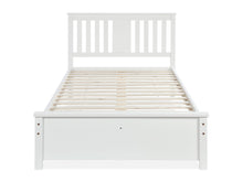 Load image into Gallery viewer, Castor King Single Wooden Bed Frame - White