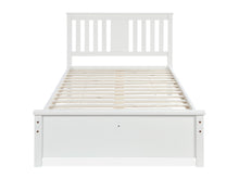 Load image into Gallery viewer, Castor King Single Wooden Bed Frame - White