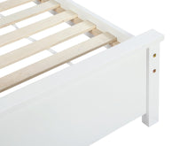 Load image into Gallery viewer, Castor King Single Wooden Bed Frame - White