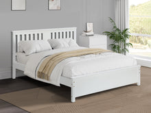 Load image into Gallery viewer, Castor Queen Wooden Bed Frame - White