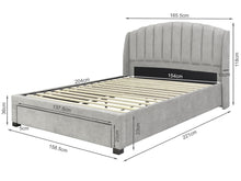 Load image into Gallery viewer, Barney Queen Bed Frame With Storage - Light Grey