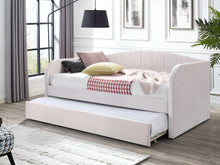 Load image into Gallery viewer, Majura Single Velvet Trundle Bed Frame - Pink