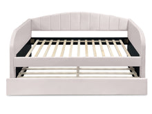 Load image into Gallery viewer, Majura Single Velvet Trundle Bed Frame - Pink