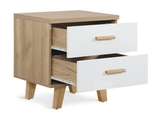 Load image into Gallery viewer, Alton Bedside Table - Natural + White