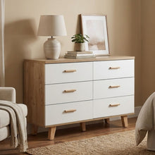 Load image into Gallery viewer, Alton Low Boy 6 Drawers - Natural + White