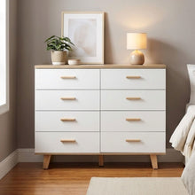 Load image into Gallery viewer, Alton Low Boy 8 Drawers - Natural + White