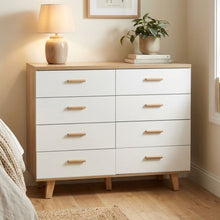 Load image into Gallery viewer, Alton Low Boy 8 Drawers - Natural + White