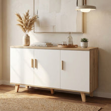 Load image into Gallery viewer, Alton Sideboard Buffet Table - Natural+White