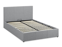 Load image into Gallery viewer, Carbine Double Gas Lift Storage Bed Frame - Light Grey
