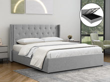 Load image into Gallery viewer, Johnson Queen Gas Lift Storage Bed Frame - Grey
