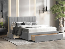 Load image into Gallery viewer, Hopkins Queen Velvet Bed Frame with Storage - Grey