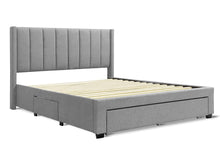 Load image into Gallery viewer, Hopkins Queen Velvet Bed Frame with Storage - Grey