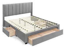 Load image into Gallery viewer, Hopkins Queen Velvet Bed Frame with Storage - Grey