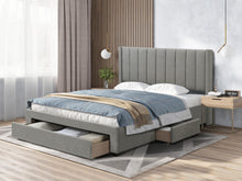 Load image into Gallery viewer, Hopkins Super King Bed Frame with Storage - Light Grey