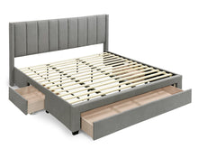 Load image into Gallery viewer, Hopkins Super King Bed Frame with Storage - Light Grey