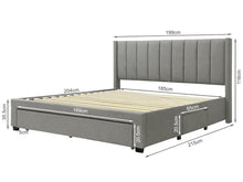 Load image into Gallery viewer, Hopkins Super King Bed Frame with Storage - Light Grey
