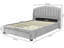 Load image into Gallery viewer, Barney Queen Bed Frame With Storage - Grey