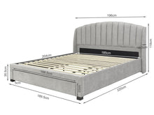 Load image into Gallery viewer, Barney Super King Bed Frame With Storage - Light Grey
